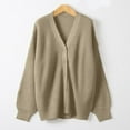 thumbnail image 5 of Women Casual Cardigan Sweater Coat Button Down Long Sleeve Oversized Knit Cardigans Sweaters For Fall Beige, 5 of 7