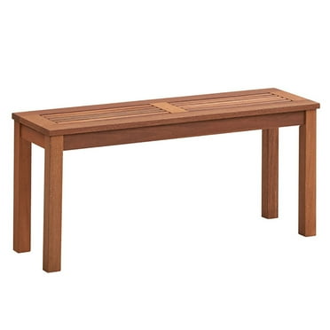 Topcobe Backless and Breathable Slatted Seat Dining Bench, Natural
