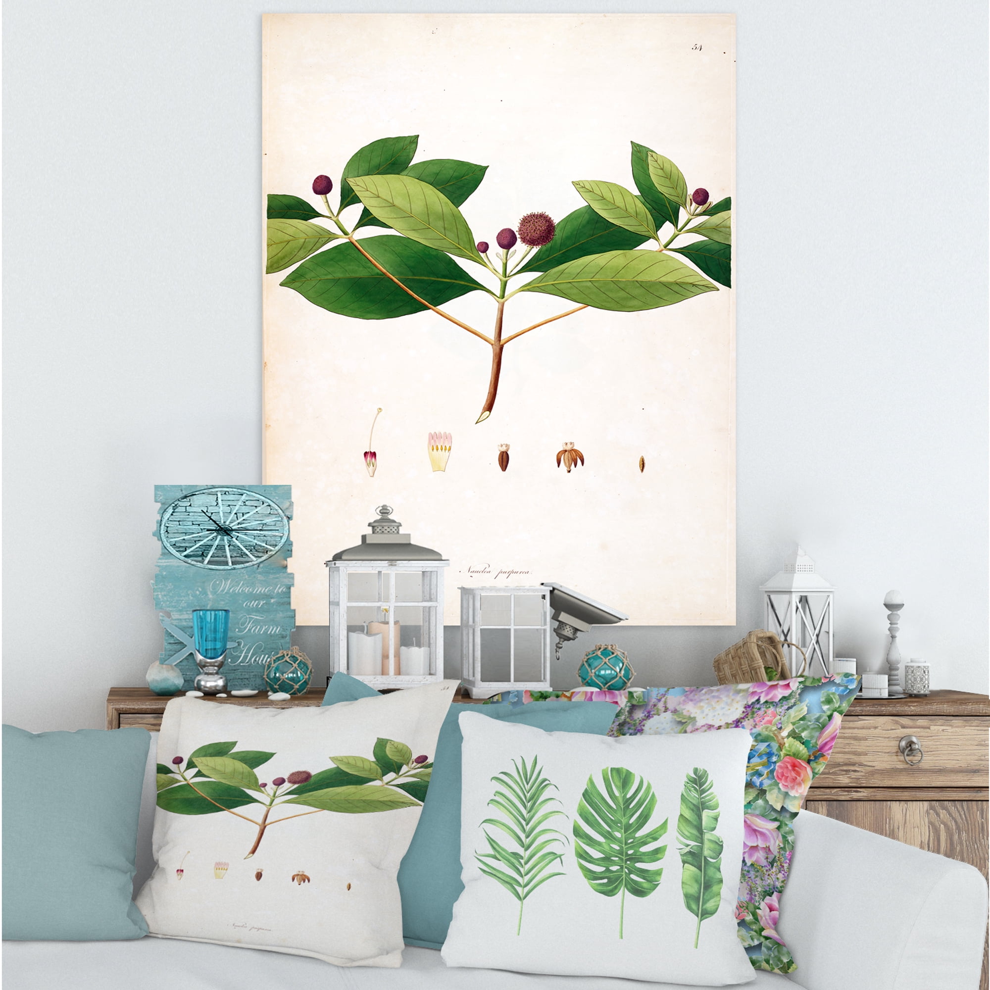 Designart ' Ancient London Plants X ' Farmhouse Canvas Wall Art Print