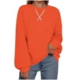 thumbnail image 5 of cocolona Womens Oversized Sweatshirts Crewneck Long Sleeve Shirts Fall Fashion Color Block Pullover Tops Casual Blouses, 5 of 5