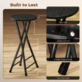 thumbnail image 4 of Set of 4 Foldable Barstools, Counter Height Stools with Dual Footrests and Steel Legs, Black MDF and Metal Stools for Kitchen Island, Dining Area, and Small Spaces, 24" H, 4 of 7