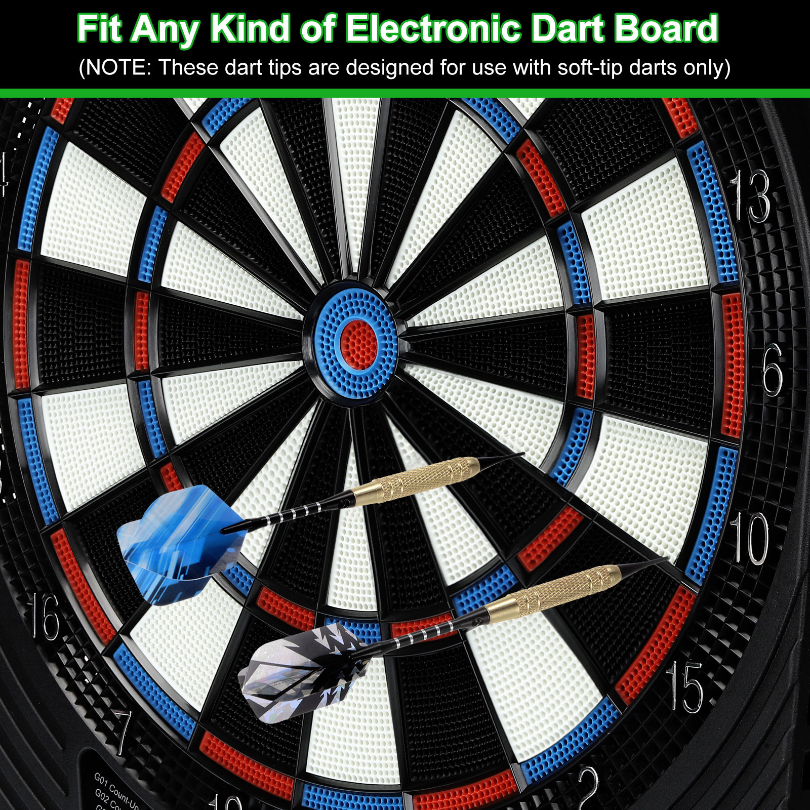 Soft Tip Darts Set- 12Pcs Plastic Tip Darts 100 Extra Dart Tips 18 Dart Flights with Dart Case