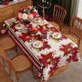 thumbnail image 1 of Nappe de Noël en Polyester Imperméable Rectangulaire Embossée pour Fête de Vacances avec Dentelle, 1 of 6