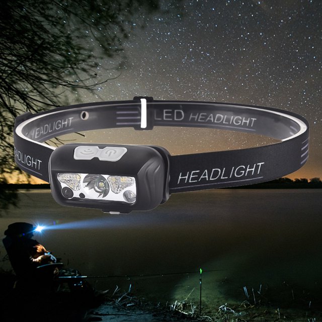 Lámpara De Cabeza Linterna frontal LED impermeable con luz XPE COB, linterna frontal inteligente con detección de ondas Likrtyny Para estrenar