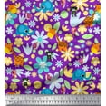 thumbnail image 1 of Soimoi Polyester Crepe Fabric Floral,Bird & Animal Cartoon Print Fabric by The Yard 52 Inch Wide, 1 of 1