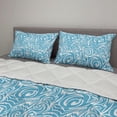 thumbnail image 2 of Blue and White Comforter & Sham Bedding Set, Balinese Tribal Tile Art Illustration with Abstract Contour Lines, 3 pcs Duvet Set Microfiber Filling Quilt, 5 Sizes, Pale Blue and White, by Ambesonne, 2 of 4