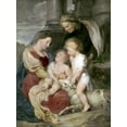 thumbnail image 2 of Rubens, Peter Paul 25x32 Black Ornate Wood Framed with Double Matting Museum Art Print Titled - Virgin and Child With St. Elizabeth and St. John, 2 of 4