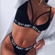 thumbnail image 4 of Gibobby Ropa sexy de mujer para sexo Lenceria Sexy Mujer Bikini Push Up Bustier Top + Braga Alta G String Clubwear Conjunto de Lencería(Negro, CH), 4 of 4