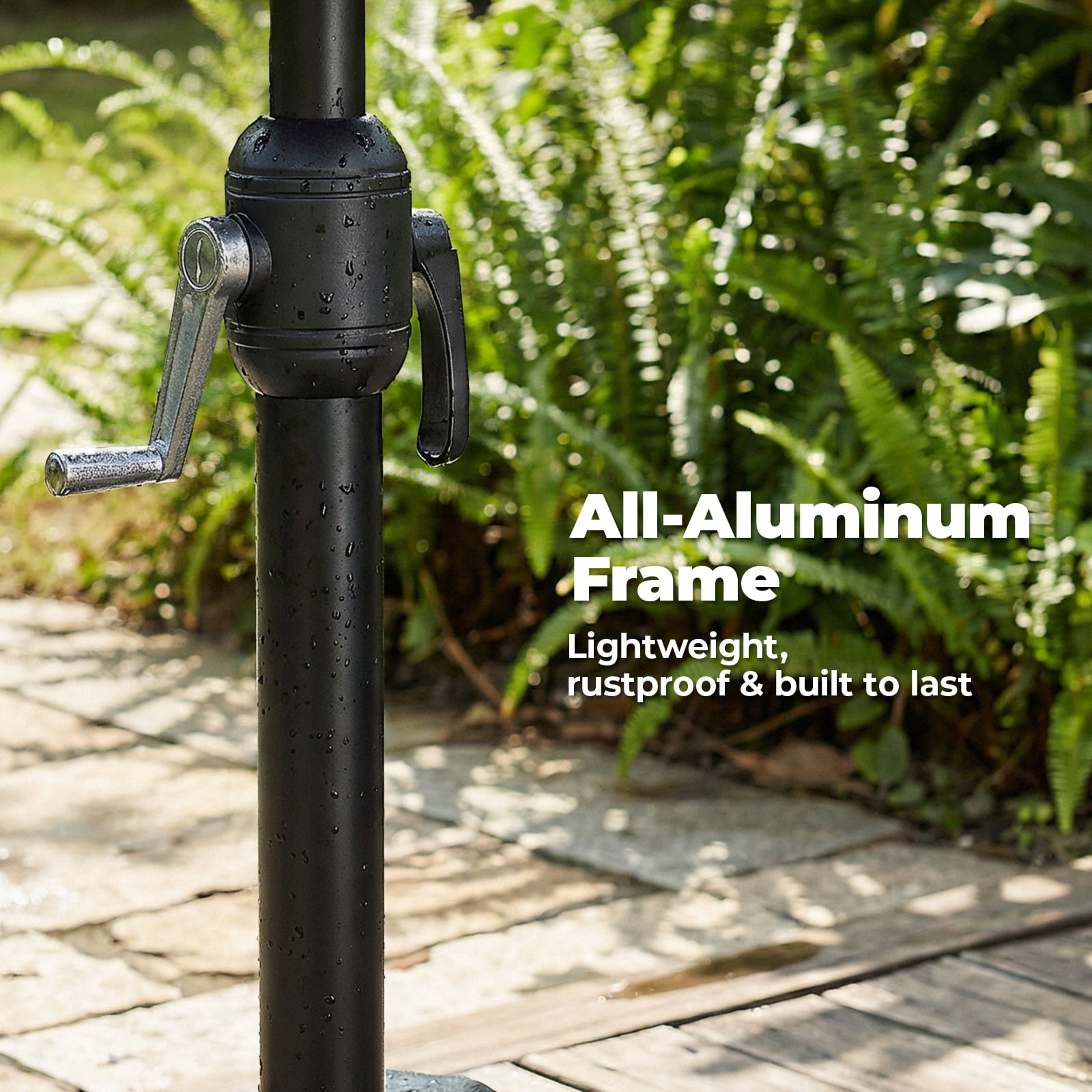 Alvantor 9FT Outdoor Patio Umbrella with Push Button Tilt & Crank, 8 Sturdy Ribs UV Protection Waterproof for Garden, Backyard