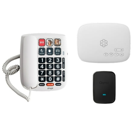 Ooma Family Phone Bundle with Photo Dial and Internet Home Phone Service, 811008025373