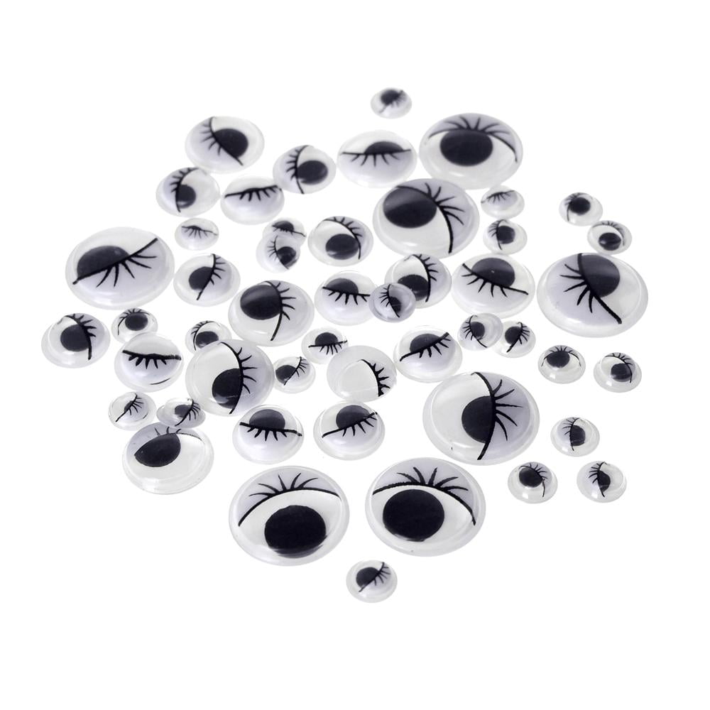100PC Coloured Eyelashes Wiggly Wobbly Googly Eyes Lash CL Color: Multicolor 
