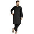 thumbnail image 5 of Atasi Indian Mens 2 Piece Kurta Pajama Set Henley NeckÂ&nbsp;Casual Long Kurta, 5 of 7