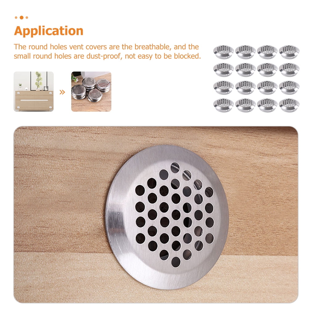 Hemoton 150 pcs Air Vents Round Vent Stainless Steel Circular Air Vent Cover for Cabinet