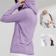 thumbnail image 4 of Women's Lightweight Long Sleeve Sun Protective Jacket with Detachable Hood and Security Pockets, Quick-Drying UV Blocking Fabric for Hiking, Outdoor Adventures and Daily Sun Protection Purple XXL, 4 of 6