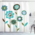 thumbnail image 1 of Ambesonne Green Flower Shower Curtain, Grunge Doodles, 69"Wx84"L, Multicolor, 1 of 3