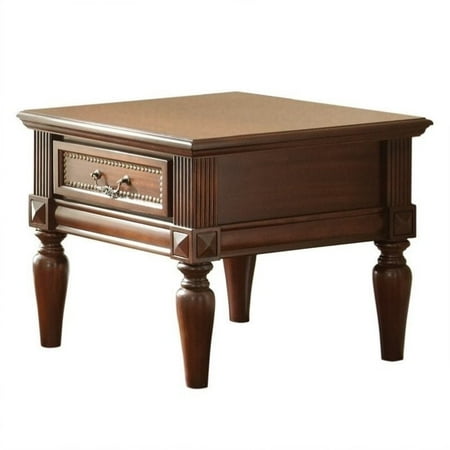 Rich Cherry Wood - Bowery Hill End Table in Rich Cherry Finish