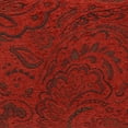 thumbnail image 2 of 25-inch Double-corded Patterned Jacquard Chenille Square Floor Pillows with Inserts (Set of 2), Scrolled Floral Red, 2 of 2