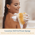 thumbnail image 5 of ComfiTime African Net Sponge & Bath Sponge Set – Exfoliating Shower Sponge, Extra-Long Back Exfoliator Body Scrubber for Adults & Kids, Rich-Lather Back Wash Sponge, Deep Cleansing & Quick-Drying, 5 of 12