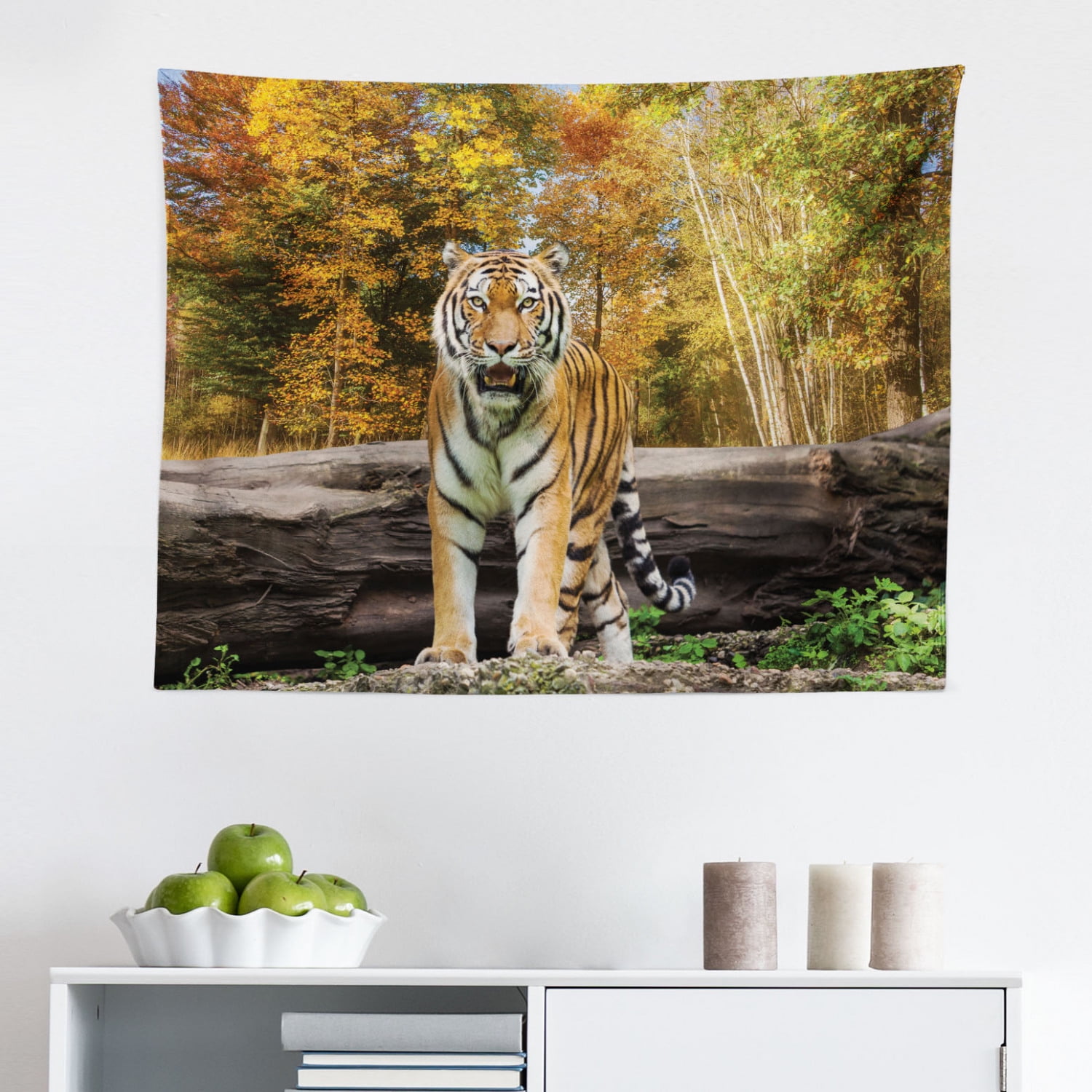 Lion Tiger Wild Animal Wall Hanging Tapestry Colorful Space Galaxy Background
