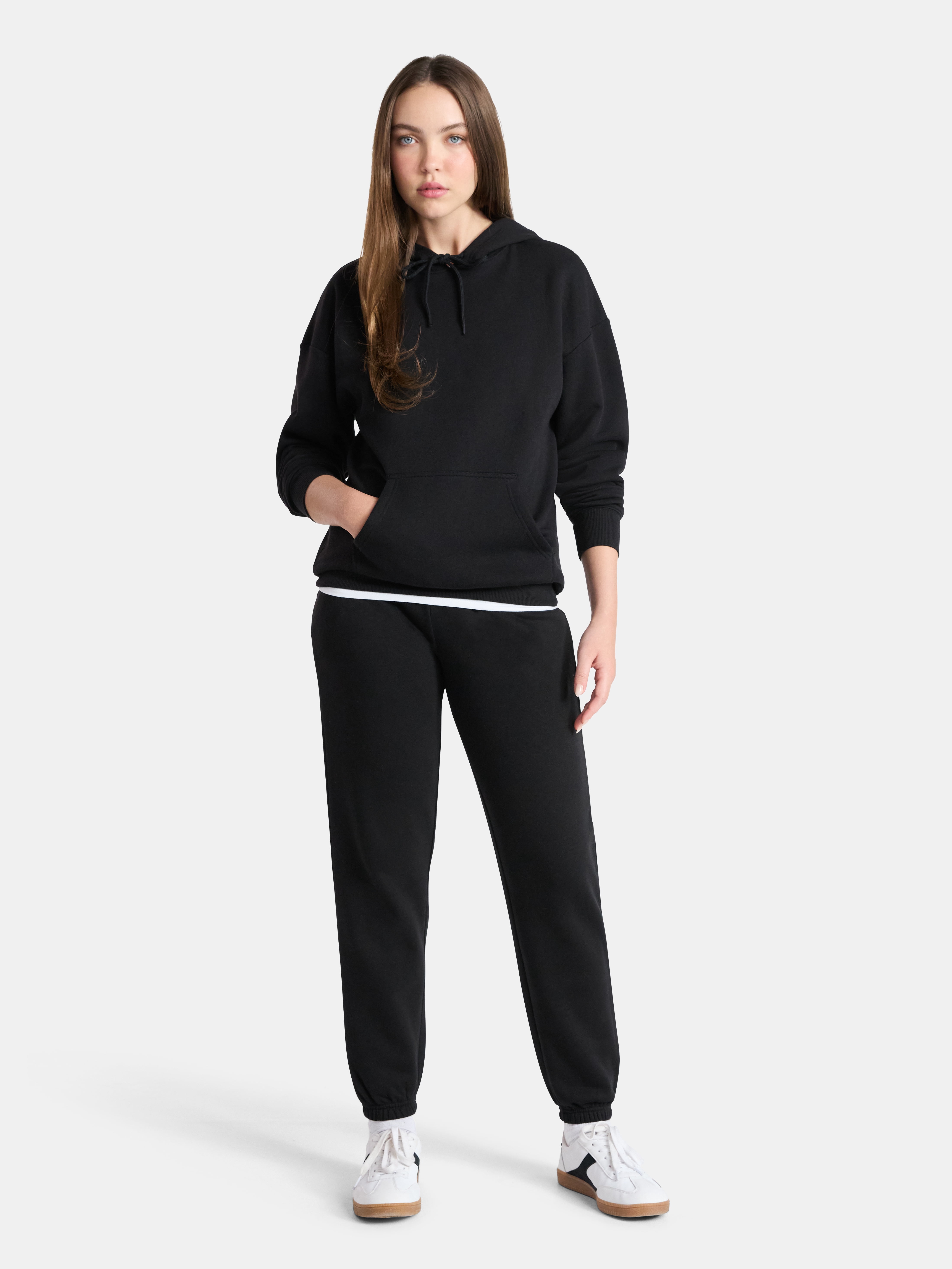 No Boundaries Essential Fleece Hoodie, Women's Sizes XXS-XXL