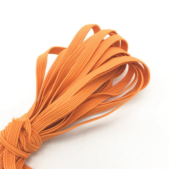 144 YARDS (Full Roll) Braided Flat Elastic Stretch Band for Sewing, Crafts, DIY Mask - 1/4" (6mm): US Stock Ready to Ship from Chicago (Orange)