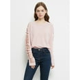 thumbnail image 2 of Women's Casual Long Sleeve Round Neck Loose Tunic Tops Sweatshirt,Pink,Small, 2 of 6