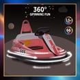 thumbnail image 7 of 12V Kids Ride On Electric Bumper Car with Steering Wheel, Lights, Music,Safety Belts, 360 Degree Spin, 2 Speeds for Toddlers-pink, 7 of 7