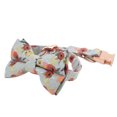 thumbnail image 5 of Collar de pajarita para perro, de algodón, ajustable, con estampado de flores, para gato, con hebilla en D para perros y gatos, flor verde L, 5 of 5