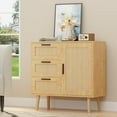 thumbnail image 6 of Storage Cabinet with Doors, White Accent Cabinet, Modern Free Standing Cabinet, Sideboard with Metal Base for Bedroom, Living Room, Kitchen and Office, 6 of 11