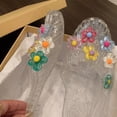 thumbnail image 5 of longantii Jelly Shoes for Women Floral Mules Clogs Clear Sparkly Slip On Closed Toe Waterproof Sandals Summer Beach Casual Water Shoes, 5 of 9