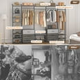 thumbnail image 6 of Aheaplus Durable Heavy Duty Garment Rack with 6 Drawers, Large Wall-Mounted Closet Organizer for Wardrobe, Bedroom, and Walk-in Closet, Gray Oak+Black, 6 of 9