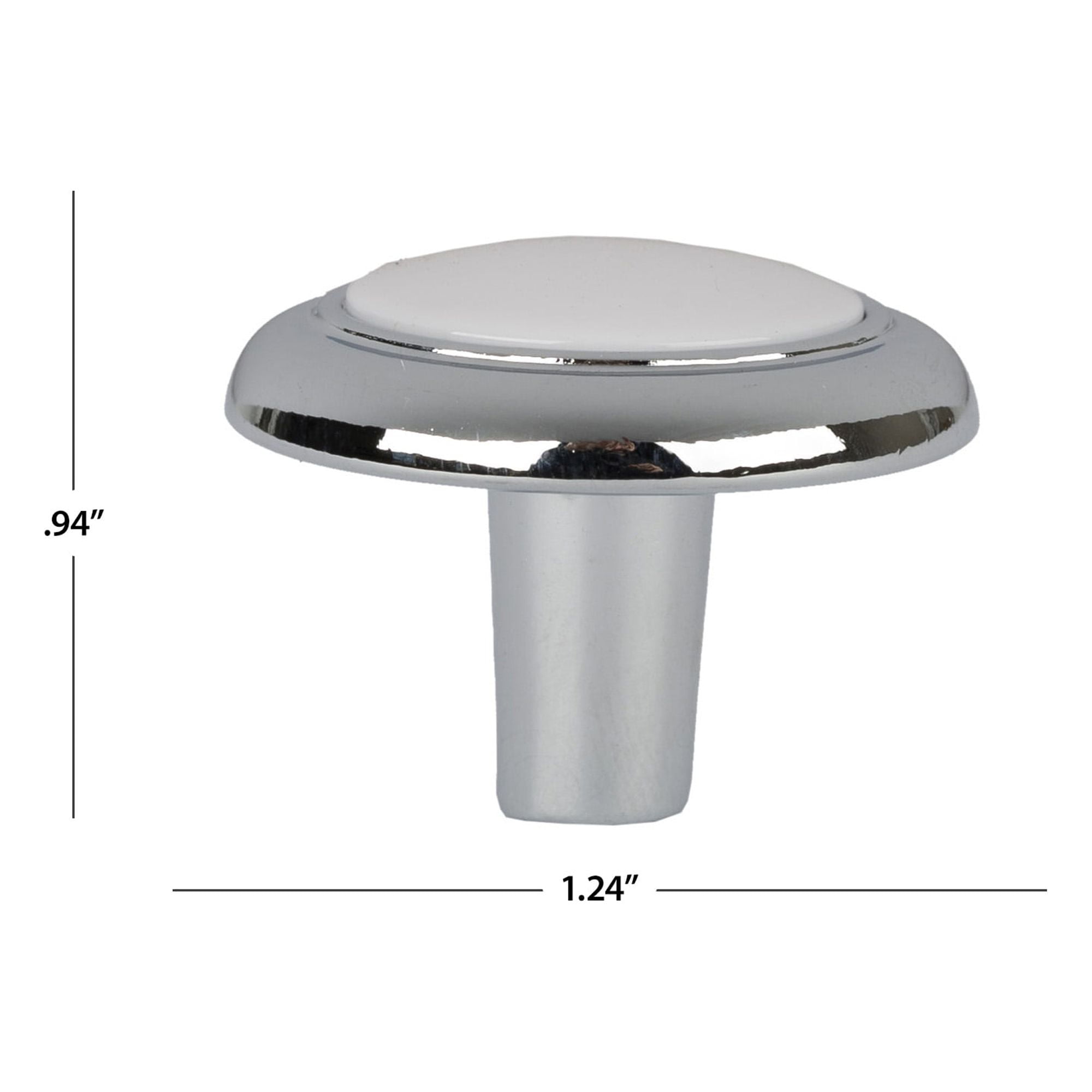 (3 pack) Mainstays 1-1/4" (32mm) Classic Cabinet Knob, Chrome and White, 10 Pack