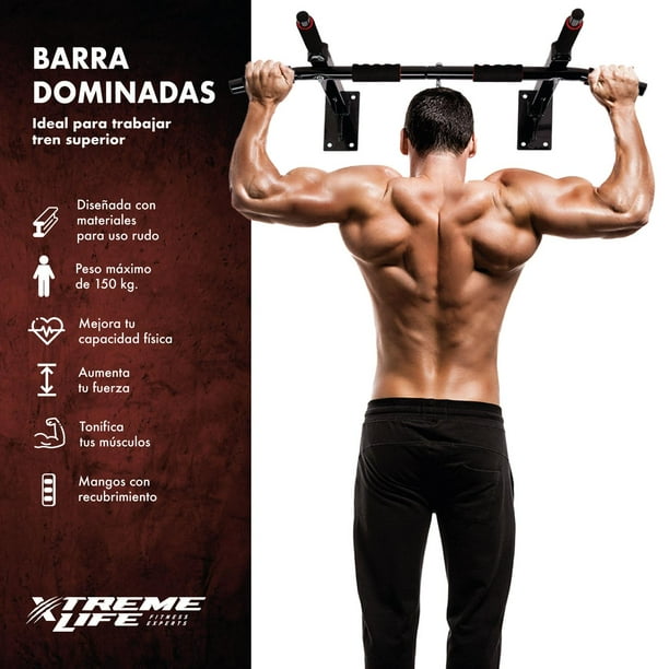 Barra Dominadas 5 En 1 Pared Entrenamiento Abdominal rojo 1 Xtreme Life DPBDBD020001 Bodega Aurrera en linea