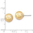 thumbnail image 2 of FB Jewels Sterling S Majestik Rh-pl 10-11mm Yellow Imitat Shell Pearl Stud Earrings, 2 of 2