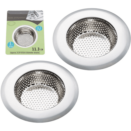 

2PCS Kitchen Sink Strainer - Stainless Steel Large Wide Rim 4.5 Diameter