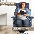 thumbnail image 6 of zzw Big and Tall Executive Office Chair, Reclining with Footrest, Adjustable High Back Ergonomic Leather Chair, 400lb Capacity, 6 of 7