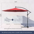 thumbnail image 2 of BELLEZE 10 Foot Outdoor Patio Sun Shade Umbrella Hand Crank Fade Resistant Cantilever Octagonal Red Large, 2 of 7