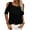 Black_#62001, variant on Homozy Women's Cold Shoulder Tops Plus Size Short Sleeve White Shirts Basic Summer Tees Solid Color Blouse