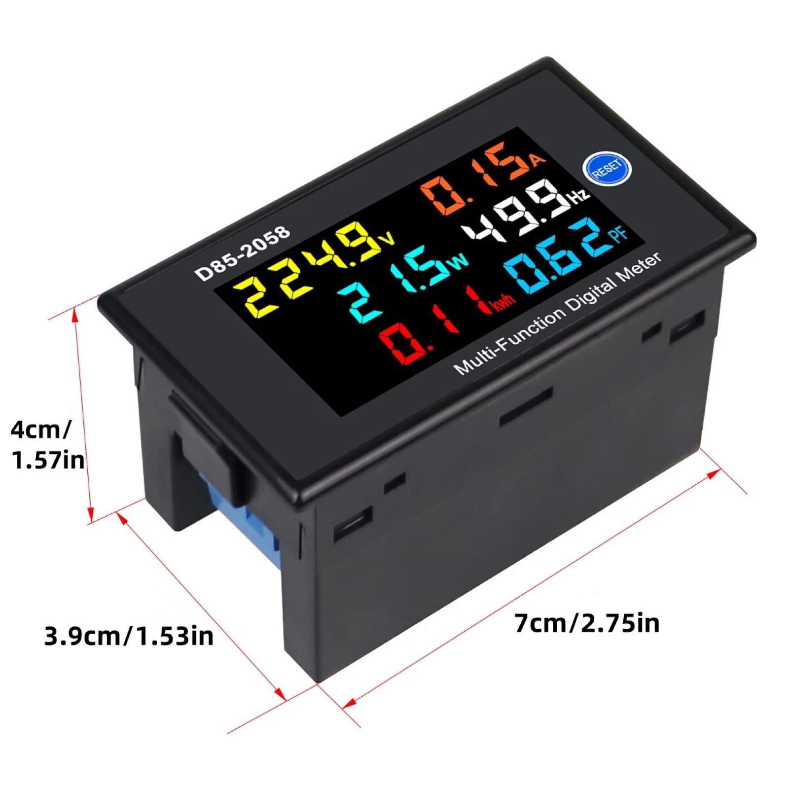 TAPDRA Digital AC Panel Meter Voltmeter Ammeter Power Meter D85-2058 40-300V 0-99.99A for Accurate Power Analysis