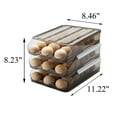 thumbnail image 2 of Egg Container With Lid For Refrigerator Auto Rolling Egg Holder Large Capacity Egg Organizer Tray Bins Stackable Fresh Storage Box For Fridge Plastic brown(3 Layers), 2 of 7