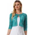 thumbnail image 1 of Dde San Patricio Cárdigan Elegante De Bolero De ManLarTop De Encaje Floral Transparente PaMujer Verde MalaquiS, 1 of 5