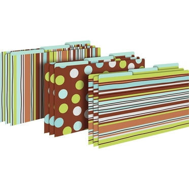 BARKER CREEK Legal-Size Designer File Folders, Ribbon by The Yard, Replace Bland and Boring with Bright, Beautiful Legal File Folders, 1/3 Cut Tabs, 9 Folders in Pkg, 3 Each of 3 Designs (2509), Blue