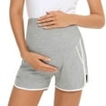 thumbnail image 4 of Plus Size Shorts Curvy Women Maternity Pants High Waist Support Belly Shorts Double Split Wide Leg Shorts Plus Size Pants Curvy Women Grey S, 4 of 6