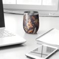thumbnail image 3 of 12oz Stainless Steel Insulated Wine Tumbler with Lid and Straw – Double Wall Vacuum Mug for Hot & Cold Drinks, 304 Steel Interior, Sweat-Free Design, 3 of 5