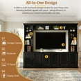 thumbnail image 3 of Aukfa Wall Unit TV Stand for TVs up to 70",Entertainment Center with Storage with Bookshelf for Living Room, Black, 3 of 8