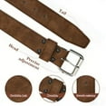 thumbnail image 4 of Men's Belt Big & Tall 56"-80" Genuine Leather Belt Reinforced Strap Casual Work Jean Extra Long Belts, 4 of 12
