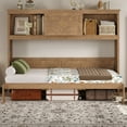 thumbnail image 4 of Harper & Bright Designs Twin Size Murphy Bed with Storage Shelves, Wooden Twin Cabinet Bed Wall Bed with Charging Station and Drawer, Folding Wall Chest Bed for Guest Room, Wood, 4 of 12