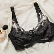 Smart & Sexy Women's Plus Size Retro Lace & Mesh Unlined Underwire Bra