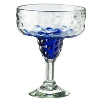 Amici Home Catalina Ombre Hobnail Margarita Glass, Aqua, Set of 4, 15 oz