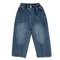 thumbnail image 3 of Vividxx Baggy Jeans For Girls Baggy Jeans Girls Wide Leg Elastic Waist And Multiple Pockets Cargo Pants Trousers Jeans Denim Pants For Children 5-6 Years, 3 of 9